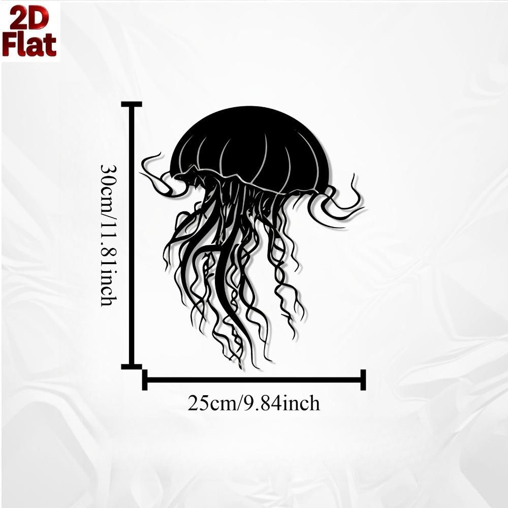 

1pc Metal Jellyfish Wall Art, Iron Sculpture for Patio Garden Fence, Weatherproof Marine Decor, Gift for Sea Life Lovers 12in