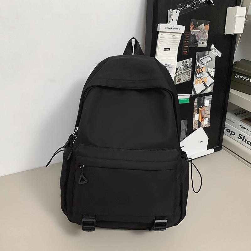 Large Capacity Student Schoolbag Solid Color Women Backpack Men Travel Backpack