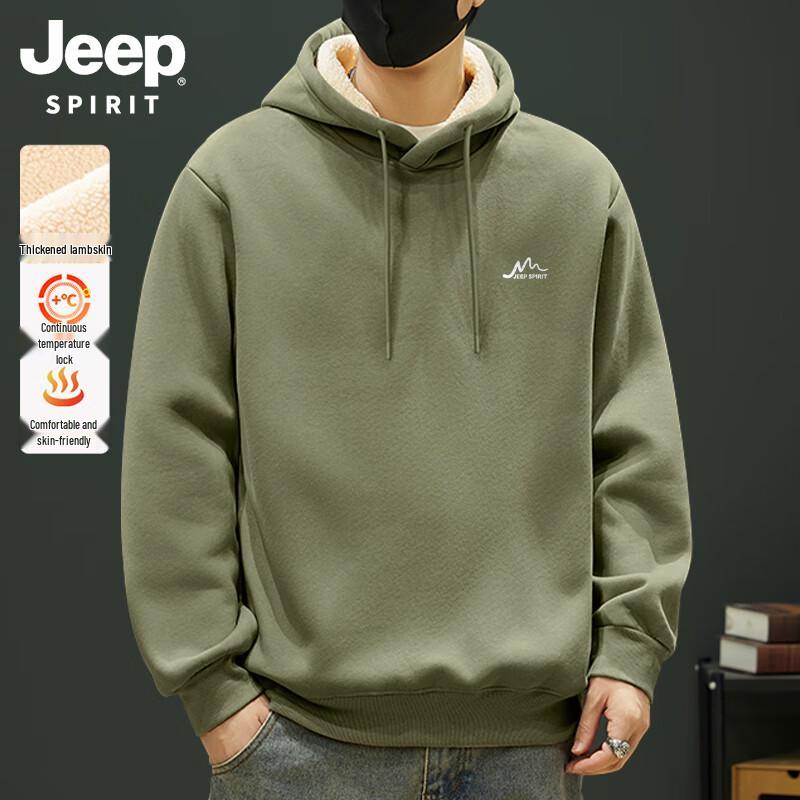

JEEP SPIRIT Men s Plush Lined Hooded Sweatshirt L