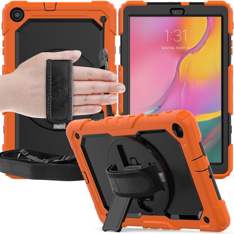 Silicone PC Hybrid Case With Rotating Stand Galaxy Tab A 8.0 T295 T290 Shockproof Anti-Slip Cover In Multiple Color