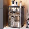 Large Capacity Dustproof Cup Mug Storage Holder Tray Desktop Tea Cup Set Organizer Rack Foldable Coffee Mug Storage Cabinet