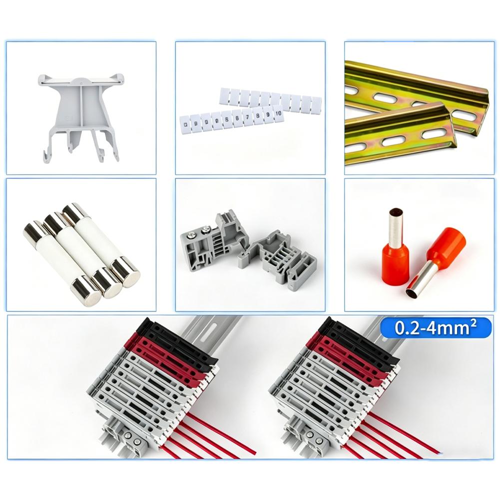 10PCS UK5-HESI Rail-mounted Terminal Block Enclosed Design Fuses Terminal Blocks For Harsh Environments From -20°C To 140°C