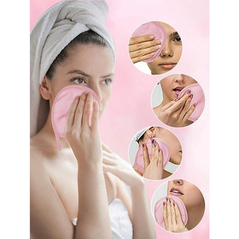 1pcs Makeup Remover Pads Towel, Edged Design, Reusable, Soft & Moisturizing Cleansing Wipes