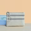 Change bag, women's bag, small card bag, fashionable multi-zipper key bag, mini coin bag, portable macaron color, simple.