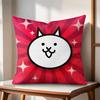 The BBattle Cats Cushion Cover Natural Linen Organic Fabric DoubleSided Printing Couch Pillow Covers Home Decor
