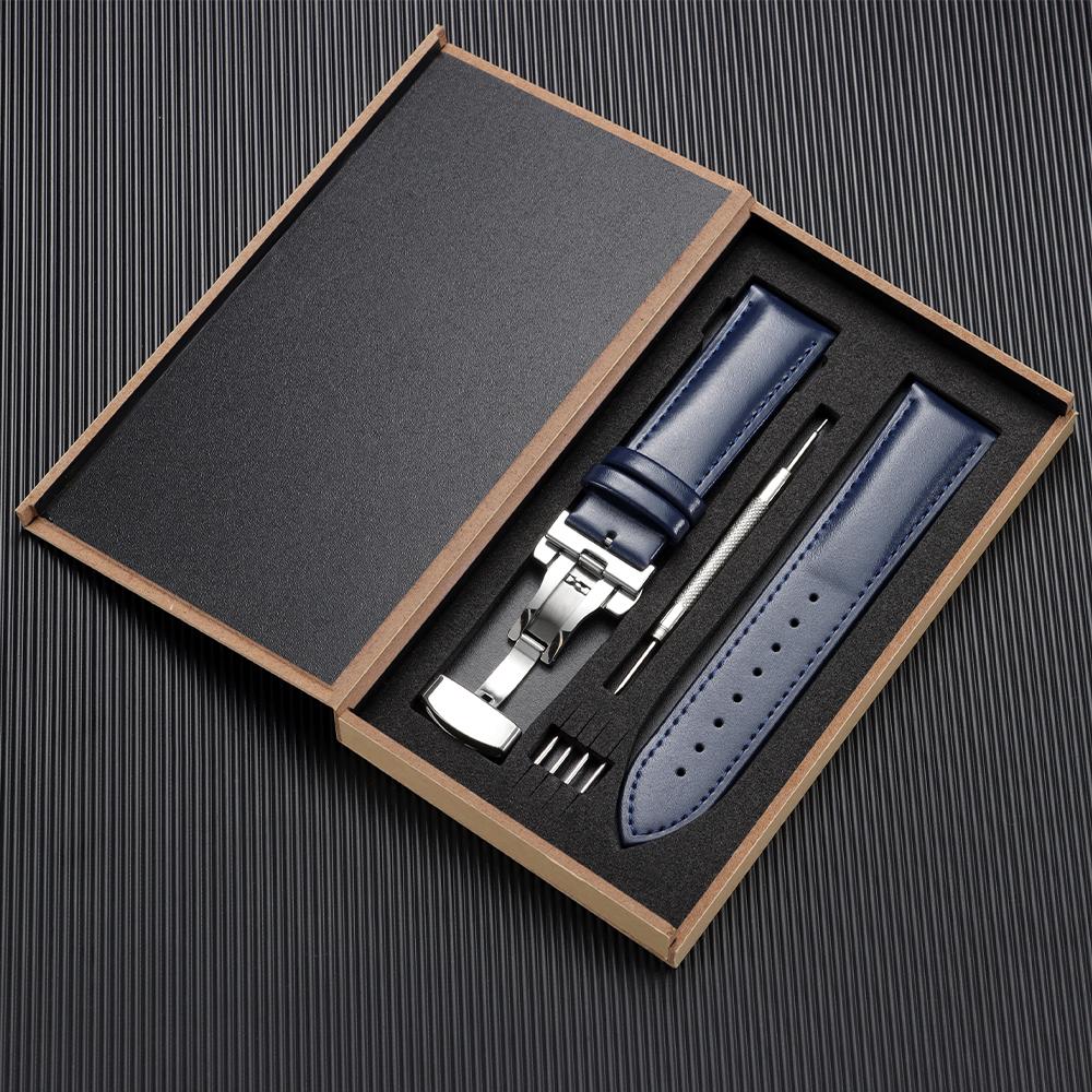 Echtes Leder Uhrenarmband 12/13/14/15/16/17/18/19/20/21/22/23/24mm Armbänder Herren und Damen Business Armbanduhr Armband mit Box