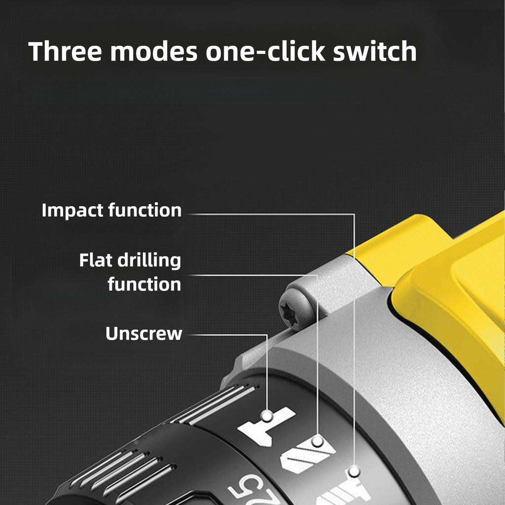 Impact Lithium Drill Rechargeable Handheld Electric Screwdriver Multifunctional Household Wood Drilling Power Tool