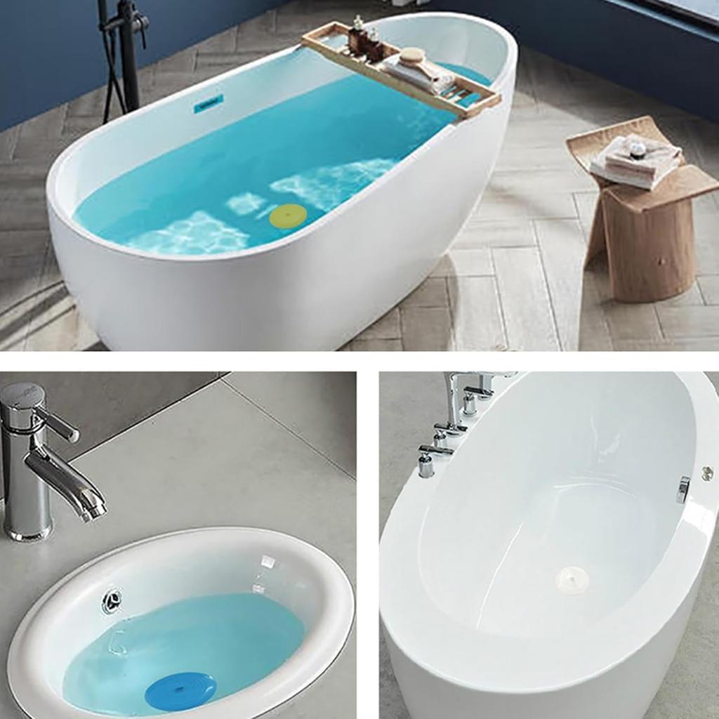 Large Silicone Tub Stopper,6 inches Drain Plug Stopper Flat Suction Cover for Bathtub Kitchen Bathroom Accessories (White)