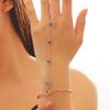 Fashion Finger Chain & Ring Set Interconnected Bracelet with Adjustable Rings Vintage Hand Jewelry for