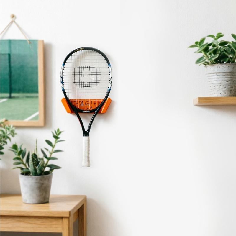 Modern Tennis Racket Wall Hangers Storage Rack With Double Installation Hole Perfect For Small Space And Home Decors