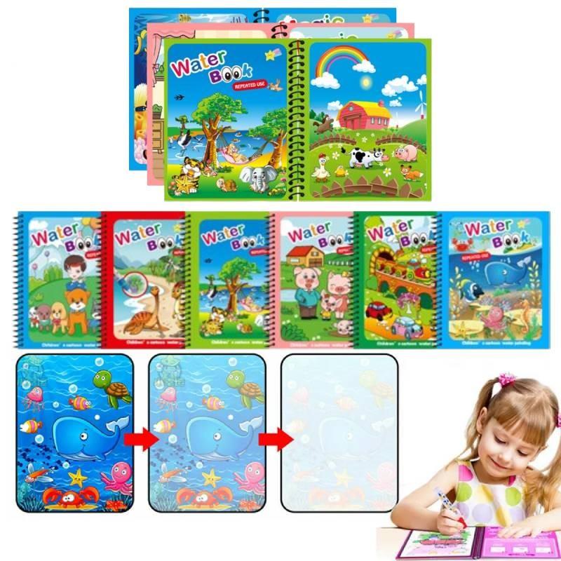 Colorful Reusable Water Painting Book For Kids With Fun Animal Designs For Creative Play