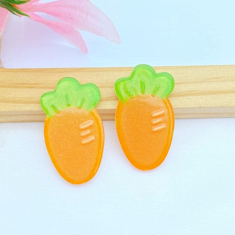 10Pcs New Cute Acrylic Fruit Beverage Series Flat Back Cabochon Scrapbooking Hair Bow Center Embellishments DIY Accessories