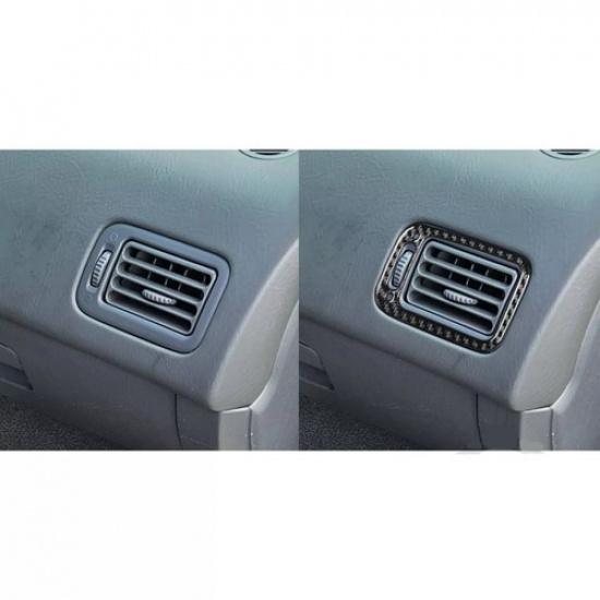 Real Carbon Fiber Dashboard Side Air Vent Outlet Cover For Honda Civic 1996-2000