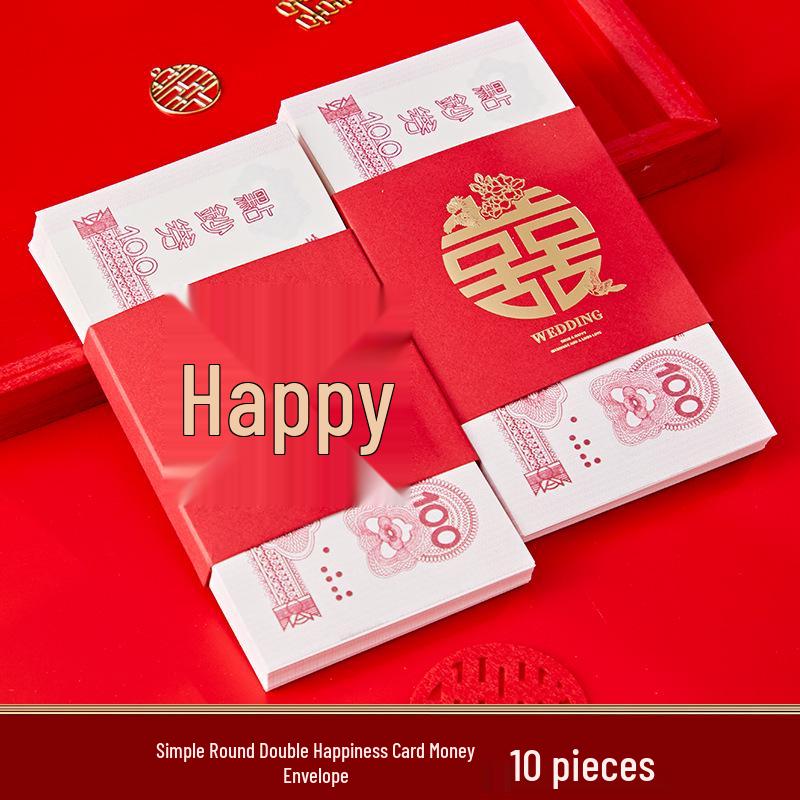 Wedding Double Happiness Red Envelope for Engagement Money Gift - Creative Betrothal Proposal Sleeve