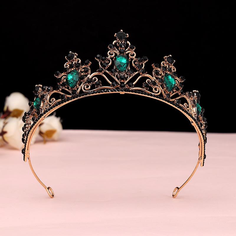 Black Baroque Crown Tiara Bride Eighteen Female Bar Mitzvah Birthday Princess Crown