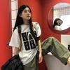 American High Street Printed Letter Large Size Short-sleeved T-shirt Women's Fat Mm Summer Loose Design Niche Couple Top