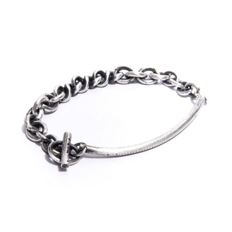 SEWNSWEN SILVER MIXED CUFF CHAIN BRACELET