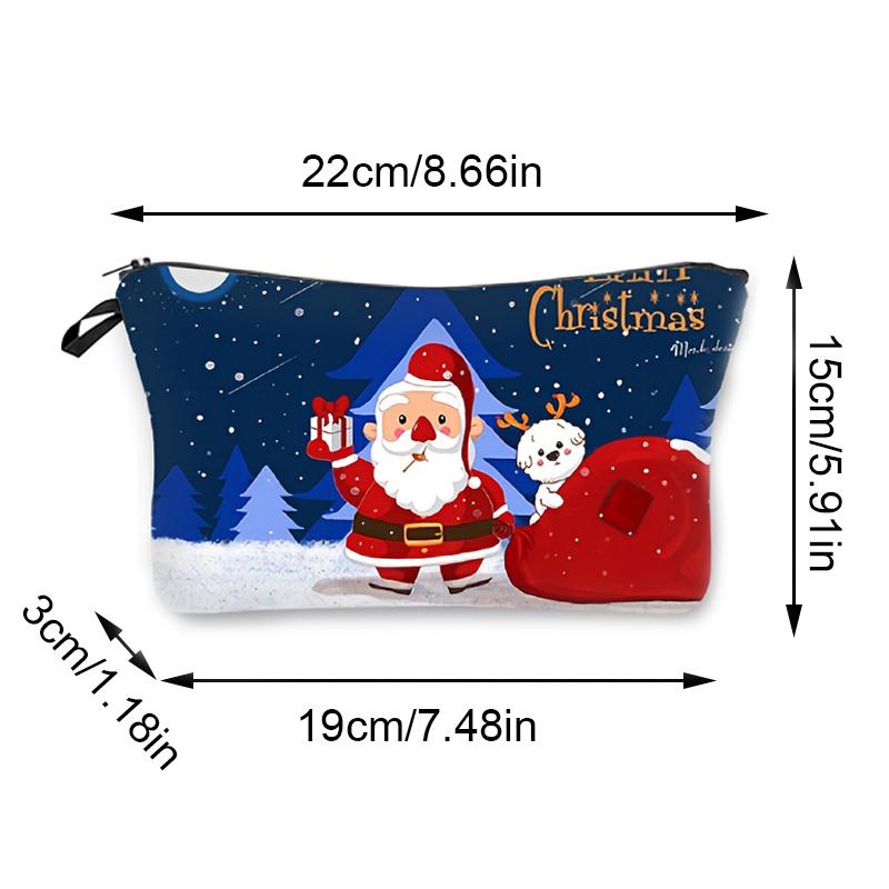 1pc Portable Printed Makeup Bag, Travel Portable Cosmetic Storage Bag, Perfect For Girls' Halloween Or Christmas Gifts