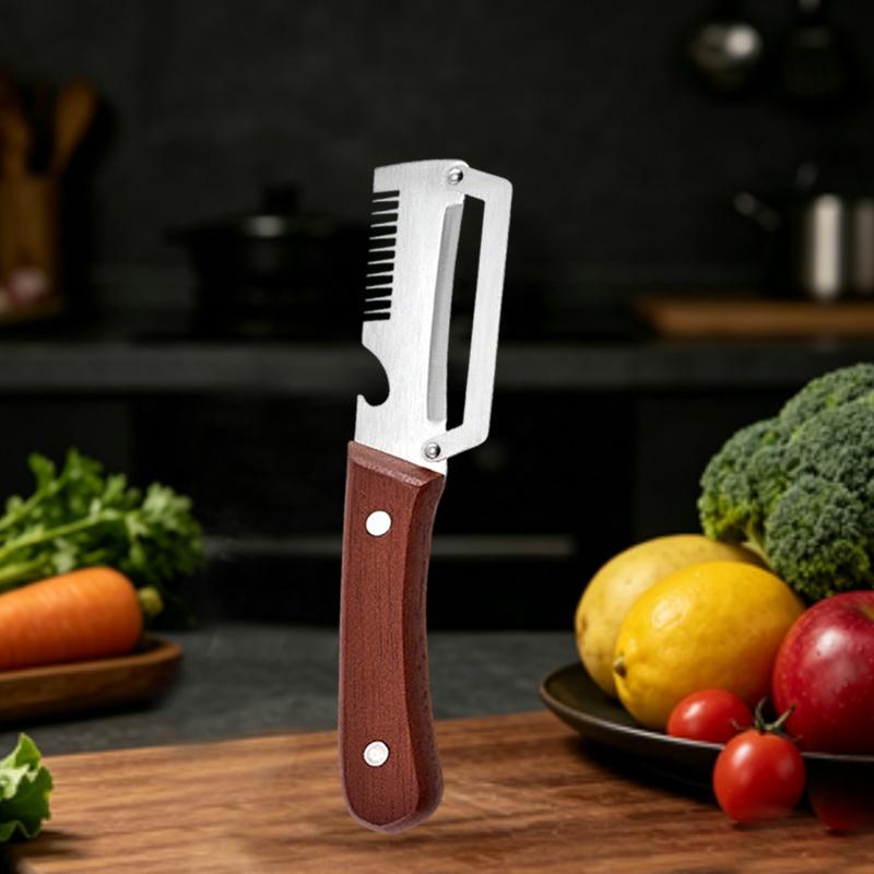Specialized Peeler Multifunctional Stainless Steel Kitchen Peeler for Sugarcane and Pineapple Peeling Kitchen Vegetable Tool