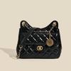 Tmall elf niche leather messenger bag women's first layer cowhide small fragrant wind rhombus chain bag single shoulder women's bag wholesale