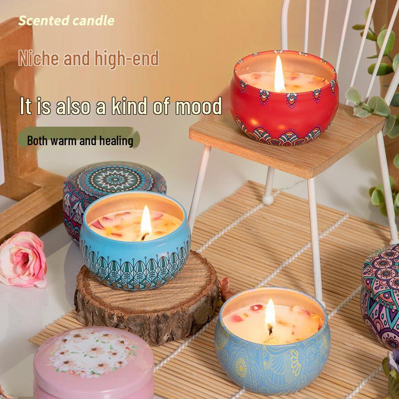 Dried Flower Scented Candle: Eco-Friendly Soy Wax, Smokeless, Long-Lasting Fragrance, Romantic Souvenir