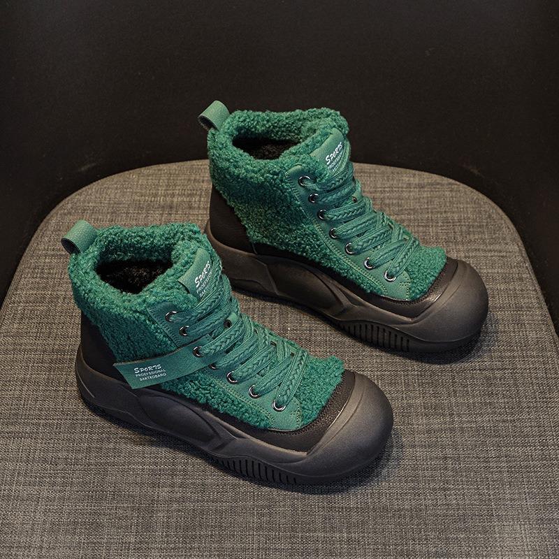Automne et hiver nouvelle rehaussement bottes casual mode rétro montantes semelle épaisse bottes Martin femme chaud niche