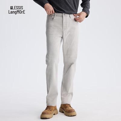Lilanz Men's 3D Vintage Mid-Rise Straight Fit Thermal Jeans
