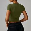 Women Short Sleeve Crew Neck Pullover Casual Fitted Crop T Shirt Basic Lightweight Soft Stretchy Top for Daily Wear