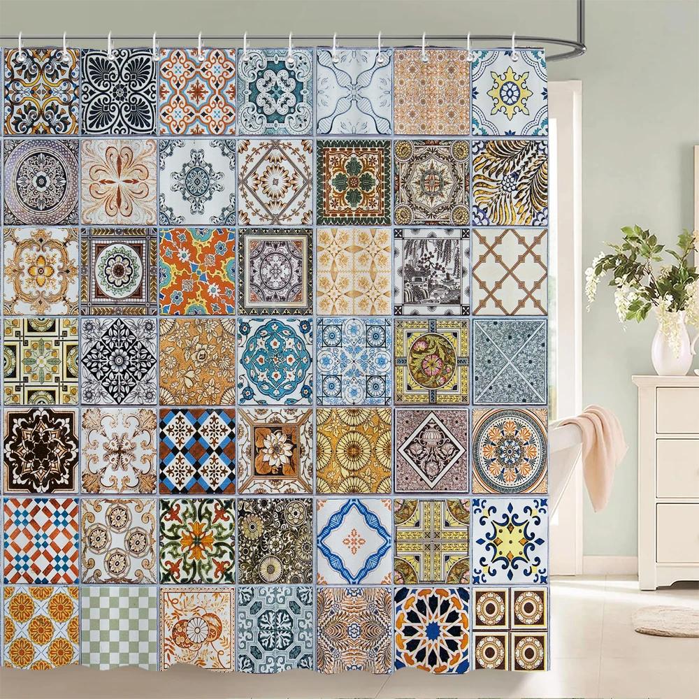 

Богемный стиль Шторы для душа Мандала Бохо Цветы и растения Принт Шторы для ванной Водонепроницаемый Полиэстер Занавеска для ванной W180xH240cm