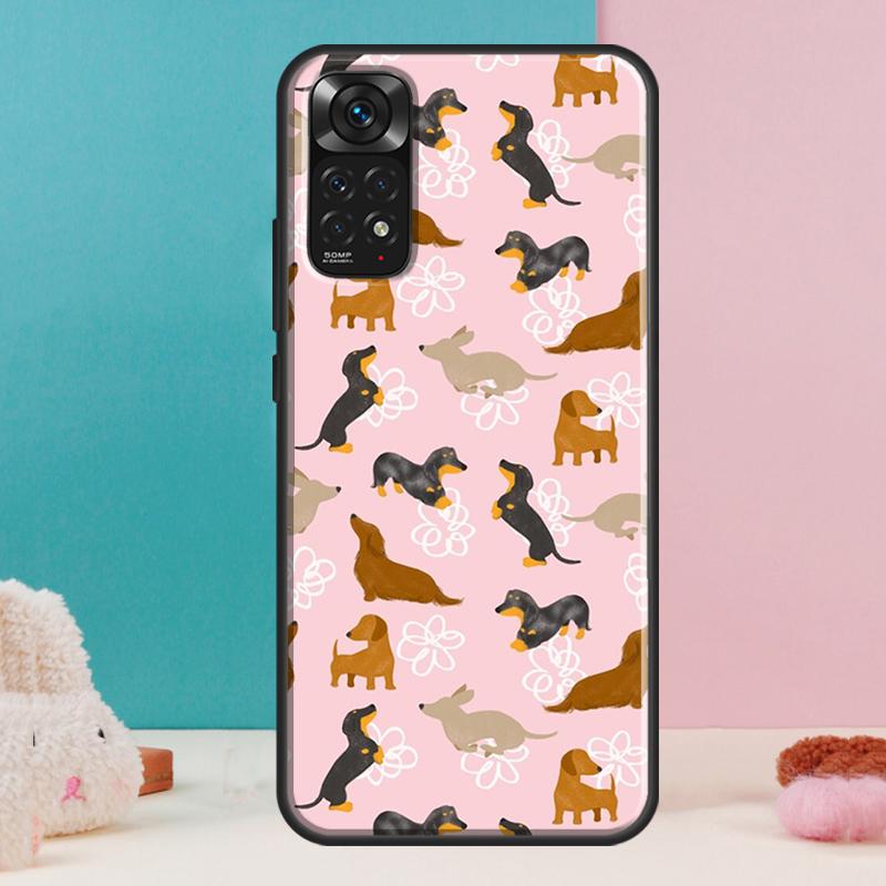 Cartoon Dachshund Dog Case For Xiaomi Redmi Note 14 13 12 Pro 11 9 10 9S 10S 11S 12S Redmi 14C 13C 10C 12C Cover