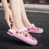 Summer Women Floral Graffiti Clogs Sandals Cute Shoes Men Sandals Couple's  Air Cushion Flat Sandals Slippers Garden Shoes