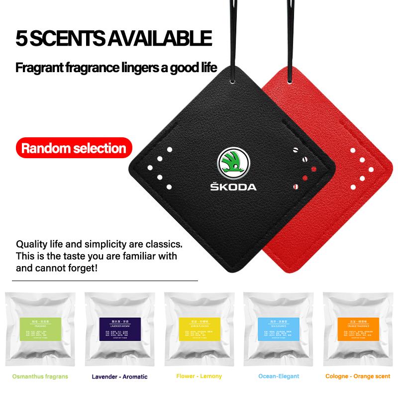 1Pcs Car Interior Pendant Aromatherapy Room Deodorant Sachet Car Accessories For Skoda Octavia Superb Rapid Kodiaq Karoq Fabia Kamiq Roomster Citigo