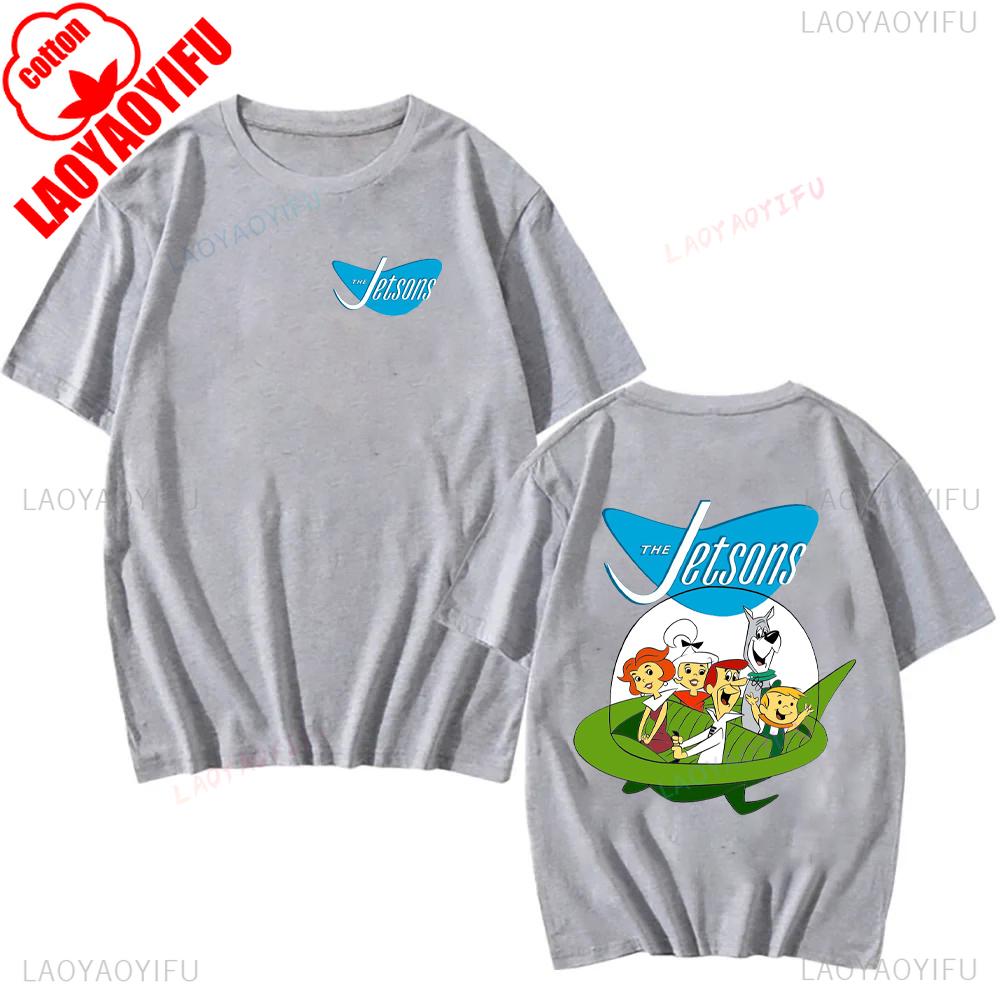 The Jetsons Printed T-shirt Tops Cartoon The Jetsons Letter Clothes Comfy Casual Breathable T Shirt Social Club