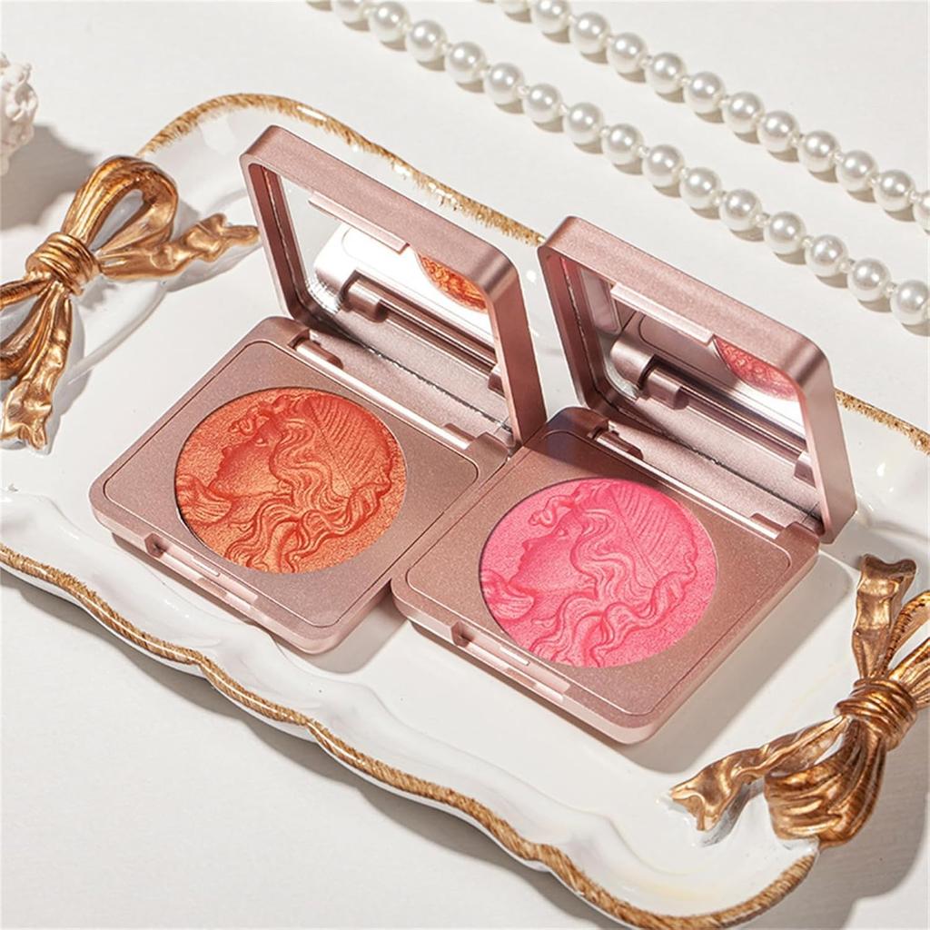 Embossed Smooth Powder Blush Palette for Cheeks, Korean Blush Makeup Palette,Highlight Blush Palette Smooth Powder Blush