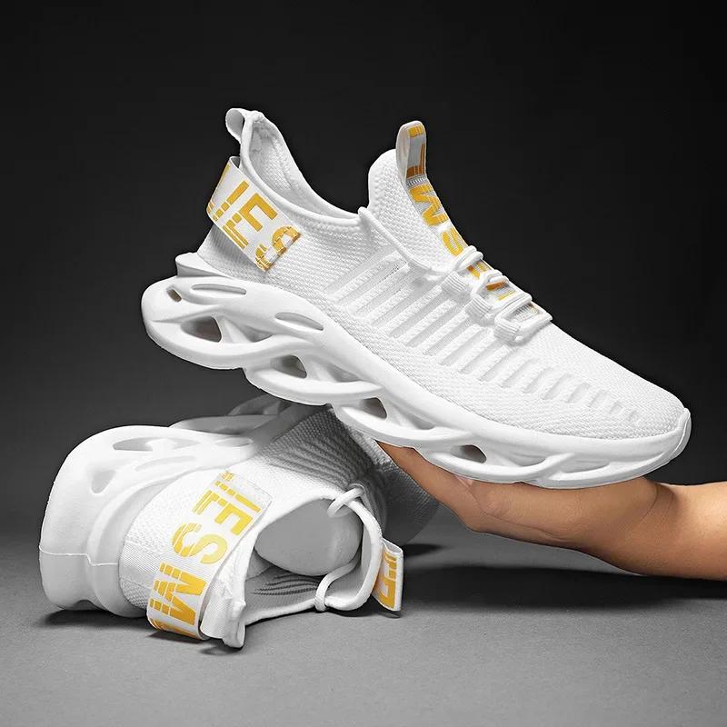 

White Mesh Breathable Running Sport Shoes Luxury Sneakers Men Light Soft Couple Athletic Sneakers Women Shoes Men Athletic Shoes 36