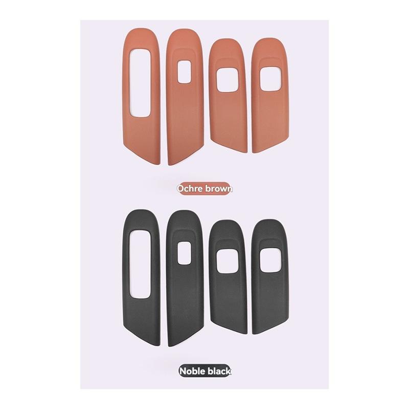 Accessories Door Window Glass Lift Button Cover Trim Frame Leather Sticker For Mercedes Benz-A87Q