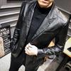 Spring PU Leather Men Youth Slim Suit Collar Leather Jacket Men Business Casual Men Leather Coat Men