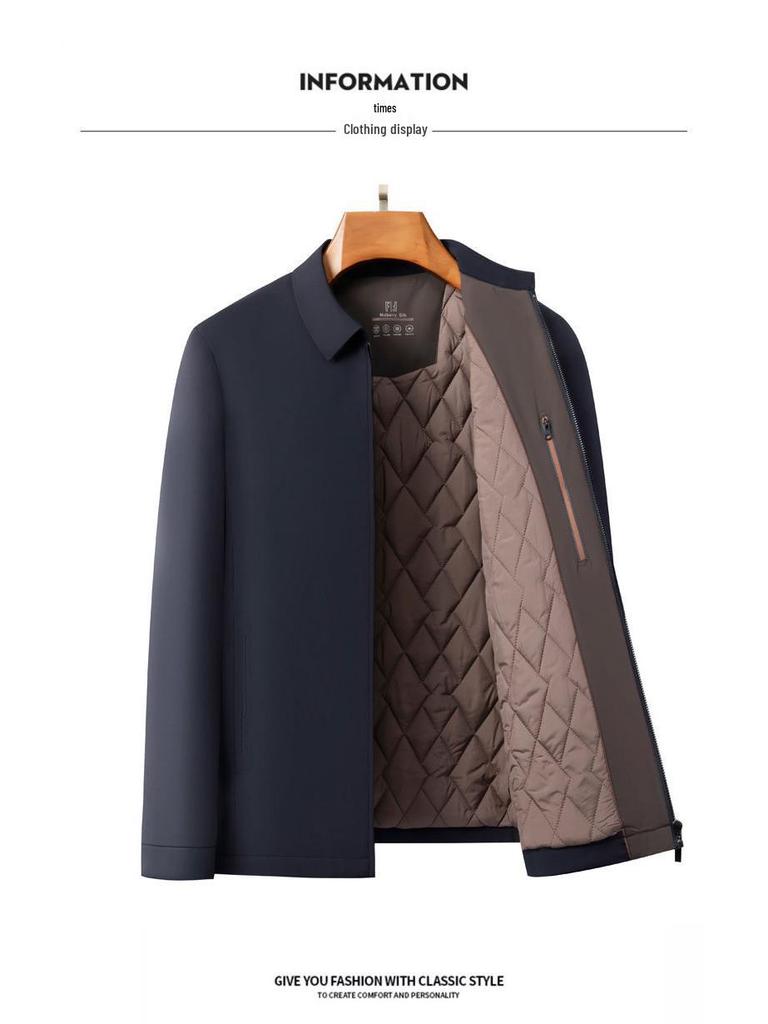 Men's Winter Thickened Business Casual Jacket with Mulberry Silk Filling