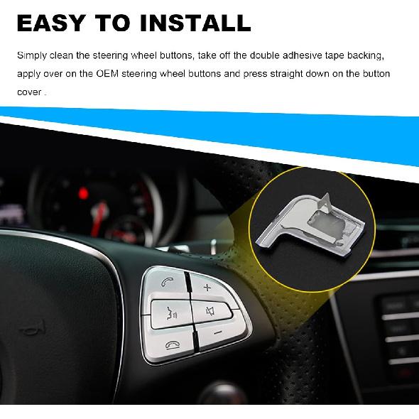 12Pcs Car Steering Wheel Button Sticker Trim Replacement for C V GLC Class W205