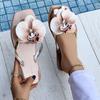 Women Slippers Summer Flip Flops with Petal Decorations Elegant Ladies Vocation Beach Flats Sandalias De Mujer Chaussures Femme