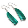 Natural Malachite Gemstone Handmade 925 Sterling Silver Earring 2.09" AE-11679