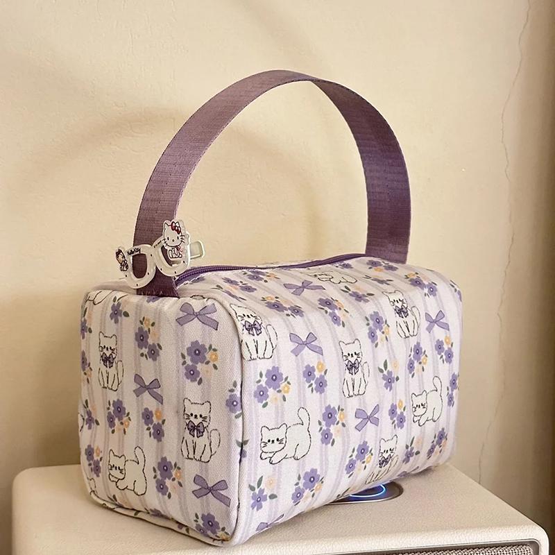 

Cute Cartoon Hand-Held Cosmetic Bag Large Capacity Travel Portable Storage Bag Makeup Pouch Girls Birthday Creative Gift A2
