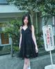 Loaegsyueol Lace Trimming Bustier Dress_Black