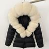 Winter new popular women's natural real fox fur collar white duck down jacket thickened waist slim down jacket