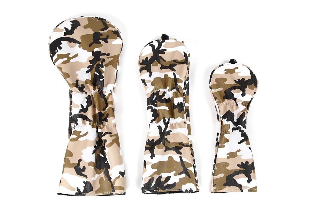 Early Bird Golf Golfschläger Set mit braunen Hauben, 3, Camouflage, zum Überziehen