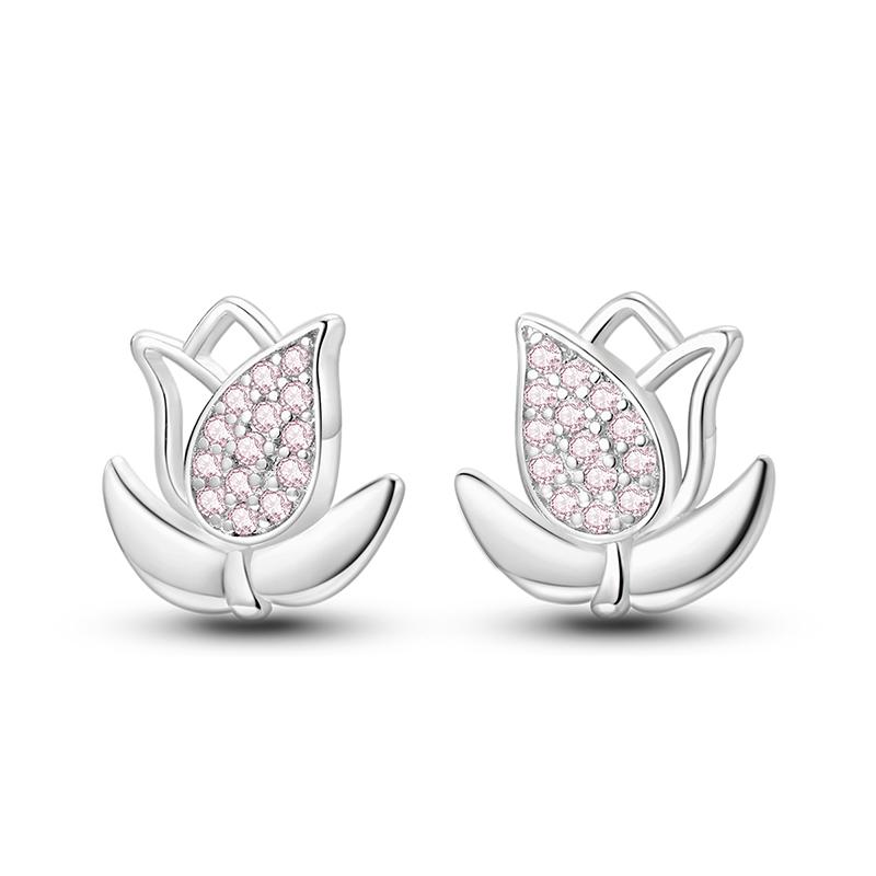 Boucles d'oreilles Fleur Marguerite Argent S925 Rose Jaune Fleur Créoles Pour Femmes Mariage Fiançailles Zircone Bijoux Originaux Cadeau
