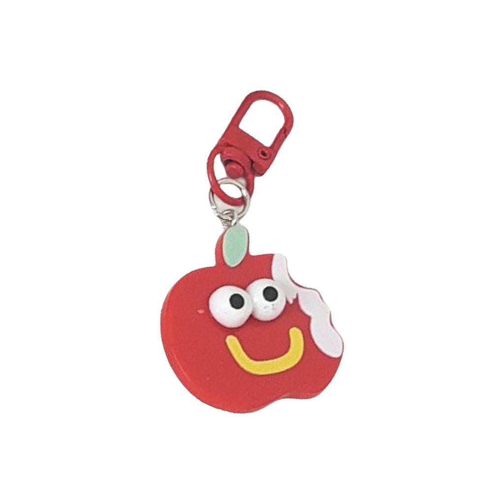 Funny Face Cartoon Red Apple Keychain For Keys Bags Backpacks Cute Gift Idea Durable Plastic Key Ring With Playful Design