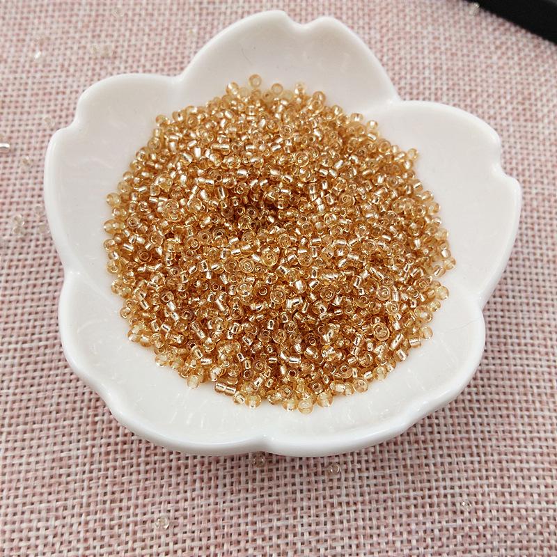 Silver-Plated Gold 2mm Glass Seed Bead Bracelet Necklace DIY Accessories