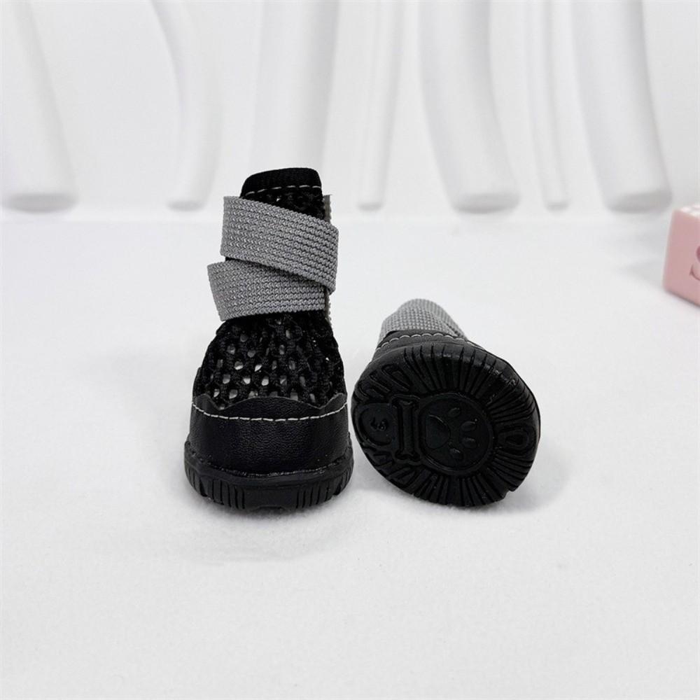 4pcs/set Breathable Anti-Slip Dog Boots Wear-Resistant Dog Paw Protectors  Night-time Walking