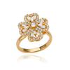 Rotatable Four-leaf Clover Love Zircon Flower Ring Creative Design Sense Free Rotation Anti-pressure Ring